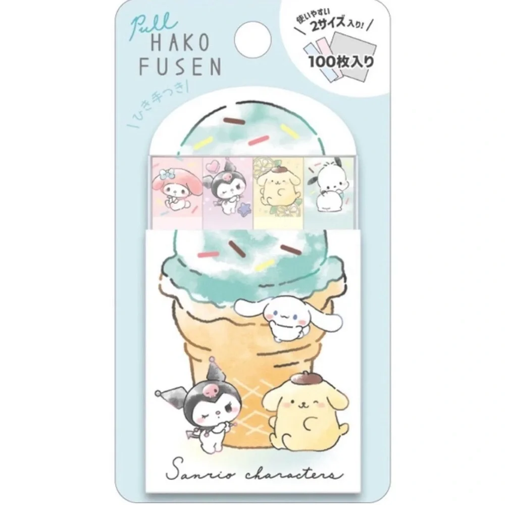 Sanrio Page Flags Ice Cream Sticky Note Markers, Kuromi Cinnamoroll Pochacco